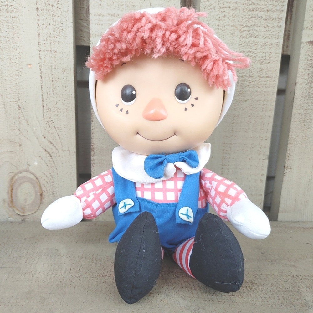 Raggedy Andy Doll Vintage 1991 Scare Crow Plush Plastic Face RARE Stuffed Toy